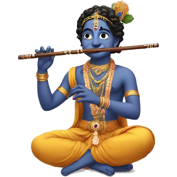Three Krishna with his flute  emoji