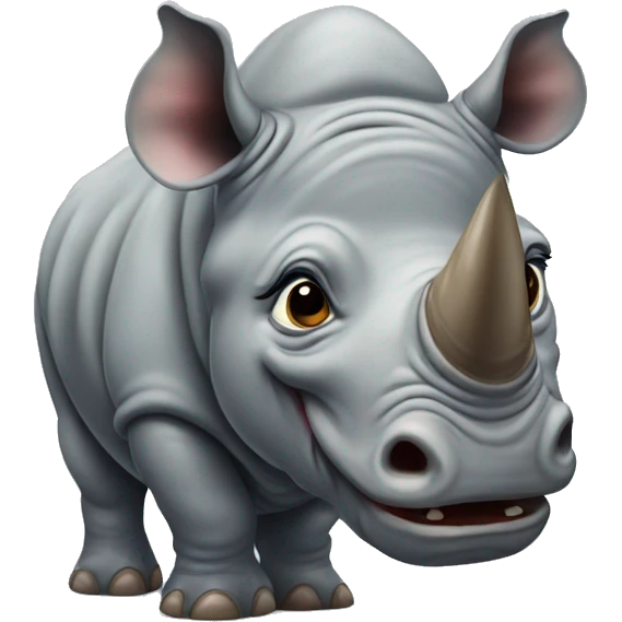Rhinoceros crying emoji