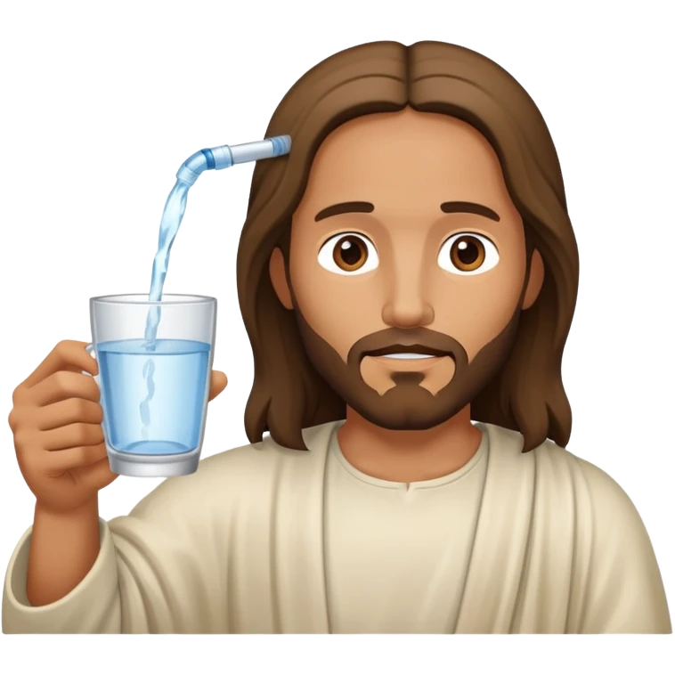 Jesus drinking water from a cup emoji