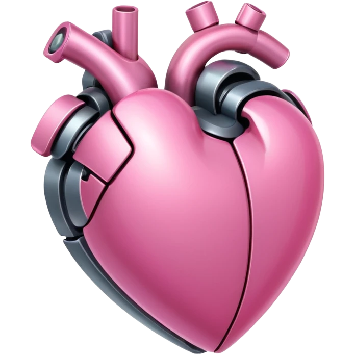pink robotic heart emoji emoji