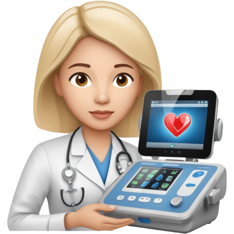 Cardiac sonographer with Philips ultrasound machine emoji