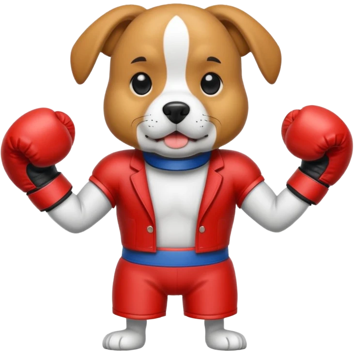 dog with boxing gloves full body emoji