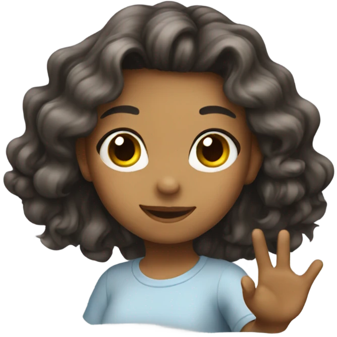 Cute girl wave emoji