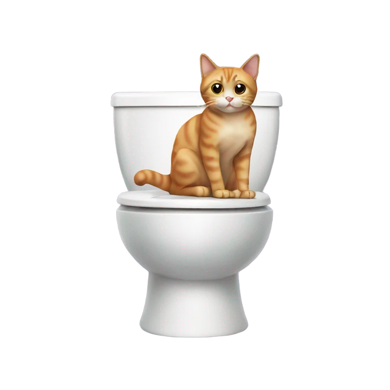 Cat sitting on a toilet emoji