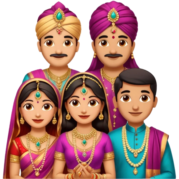 Indian wedding 2 couples  emoji