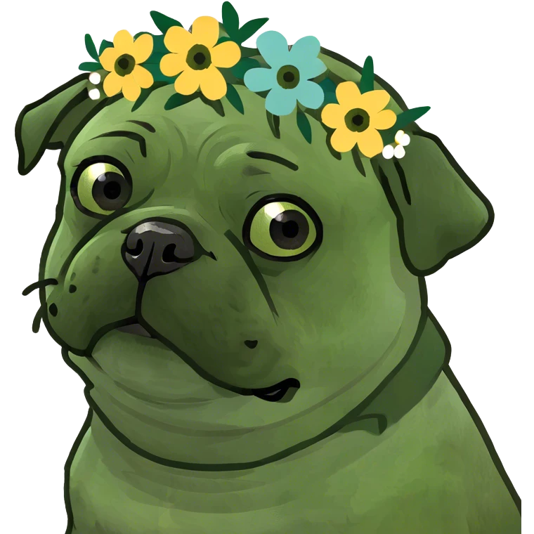 pug with flowers  emoji