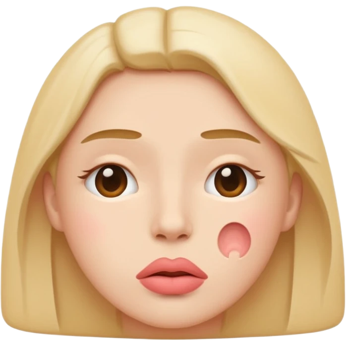 minimal flat emoji showing emotional pressure,
slightly compressed lips,
tight but controlled facial features,
no panic or fear,
muted pastel colors,
serious but calm wellness aesthetic,
transparent background,
vector illustration
 emoji