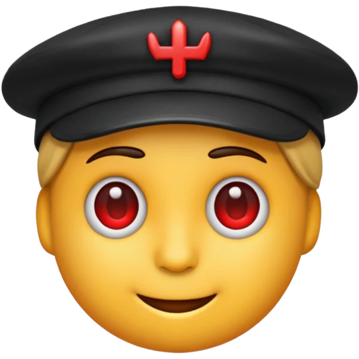 Quiero un emoji con una gorrita negra con las letras CH en color rojo emoji