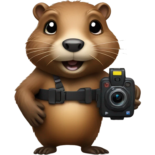 beaver with body camera emoji