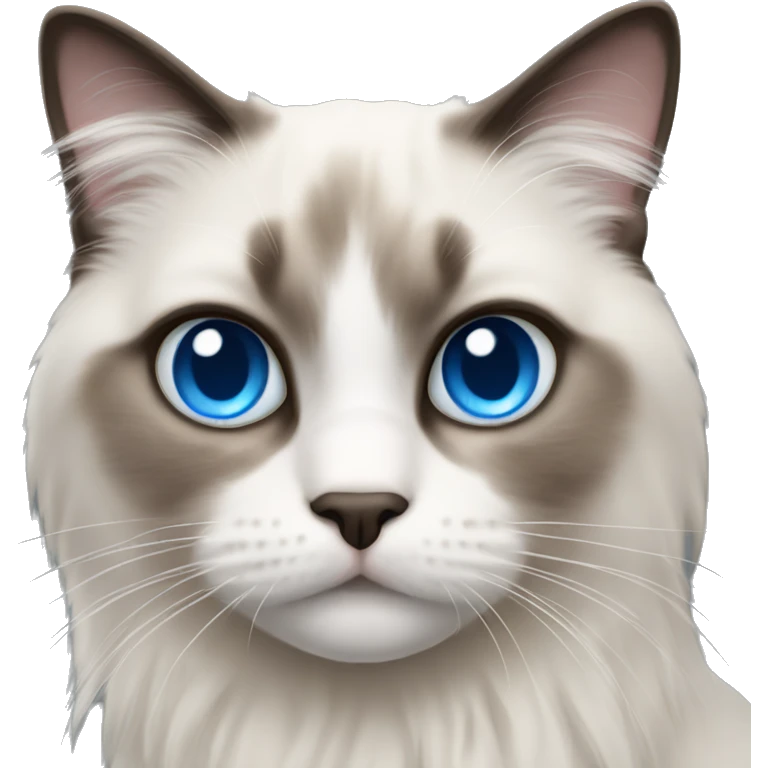 Ragdoll cat with blue eyes emoji