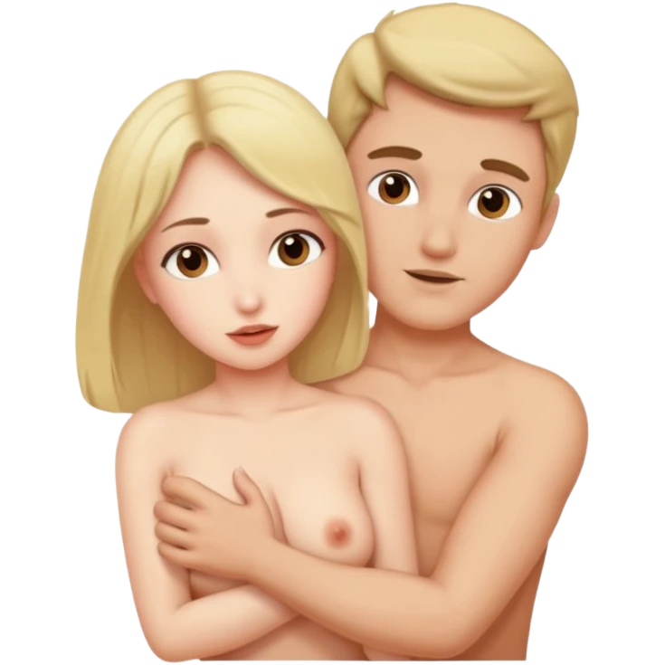 Man having intercourse with Full body Nude woman with huge boobs breasts emoji