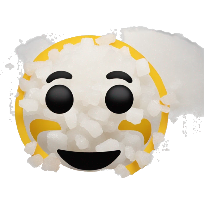 smiley face with a big pile of salt emoji
