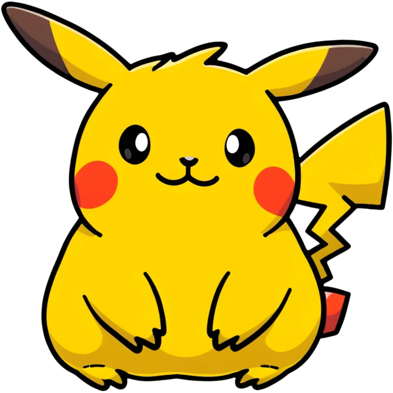 pudgy Pikachu with cartoon spots emoji