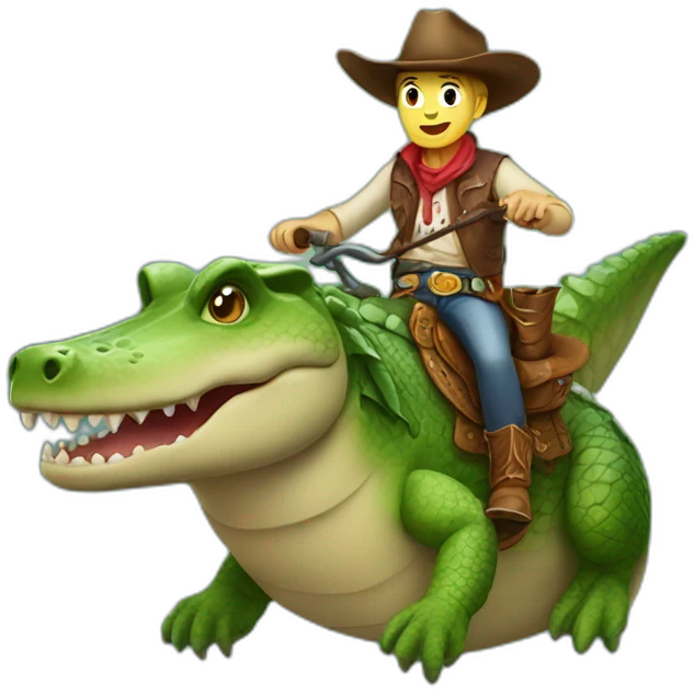 cowboy riding a crocodile  emoji