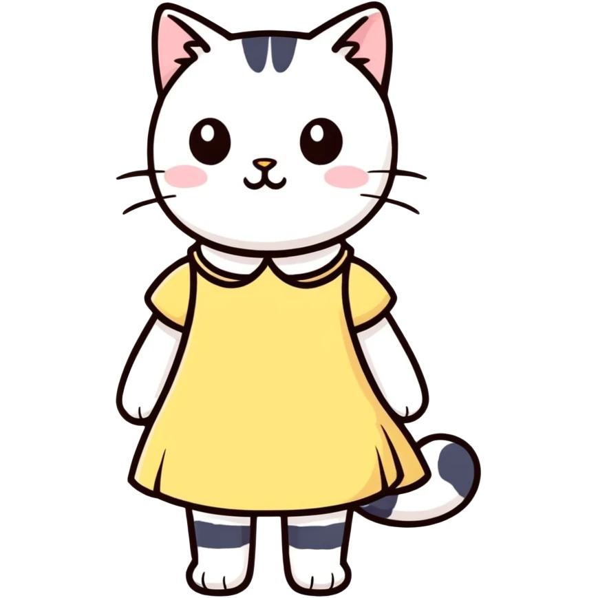 Cat wearing dress emoji
