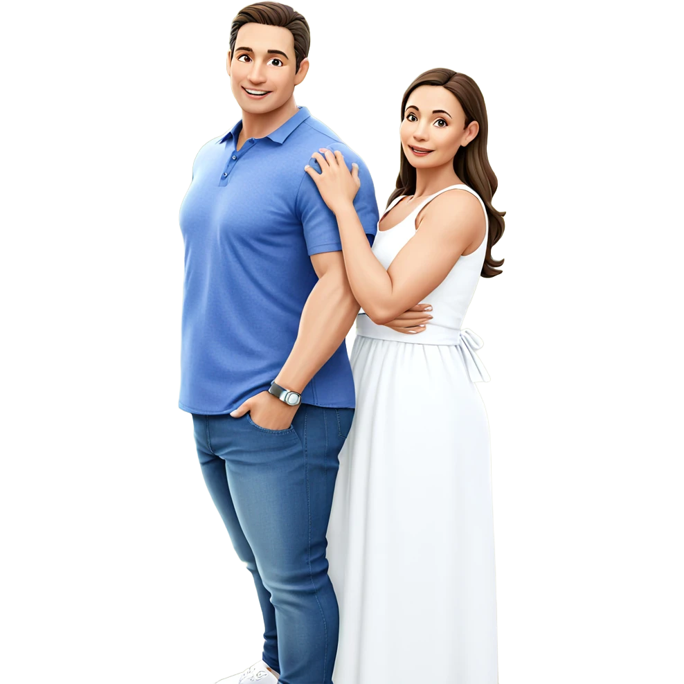 casual couple outdoor portrait emoji