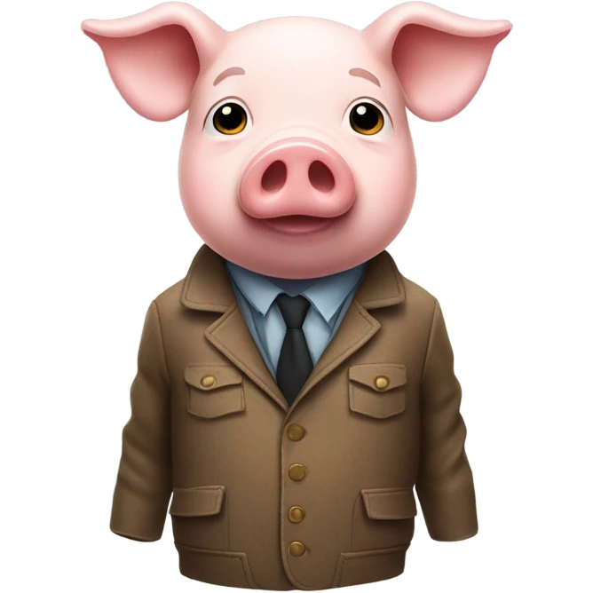 a pig wearing a jacket  emoji