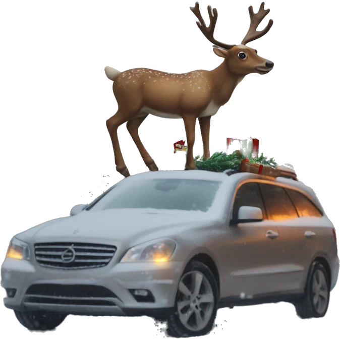  Raindeer on the car emoji