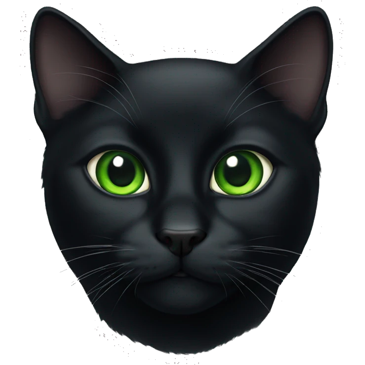 Black Cat with green eyes  emoji
