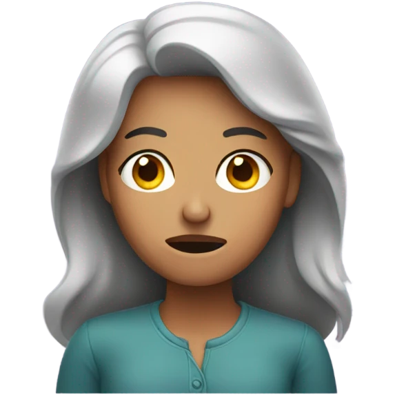 anxious looking woman emoji