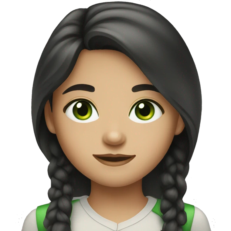 girl with dark hair and green eyes  emoji
