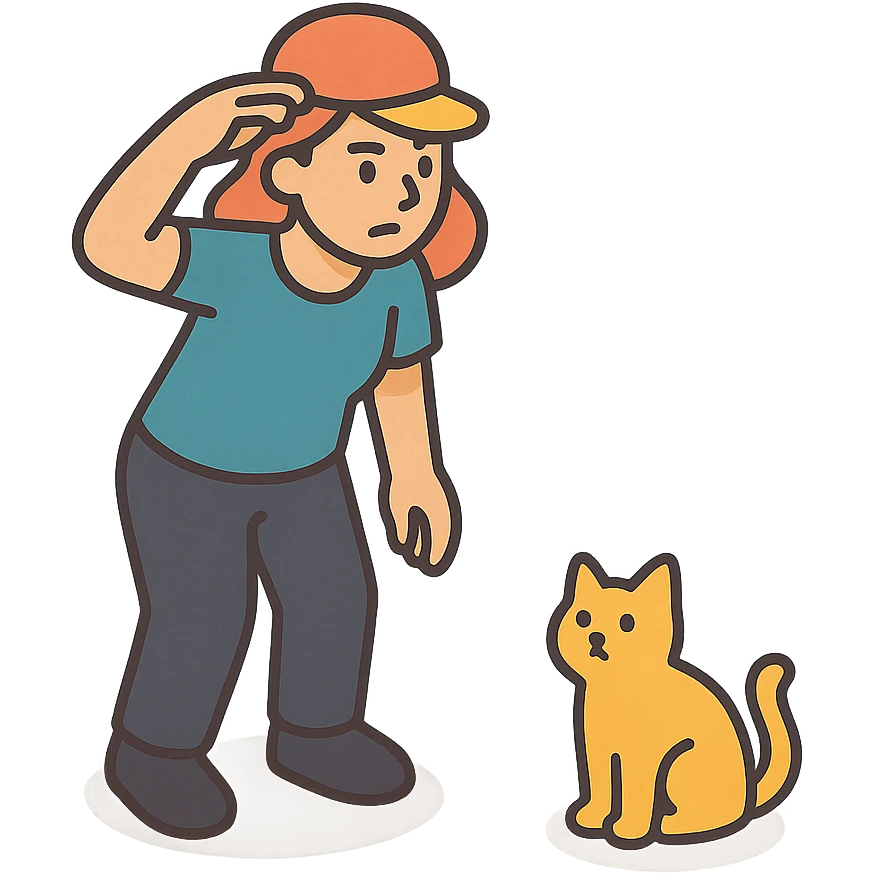 женщина ищет кошку которая пропала emoji