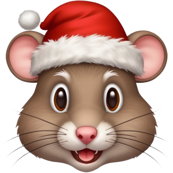 Crazy rat with Christmas hats emoji