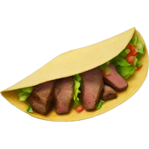 Steak tacos on a plate emoji