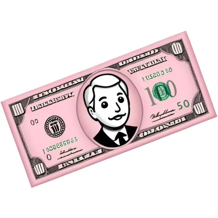 money bill colored pink emoji