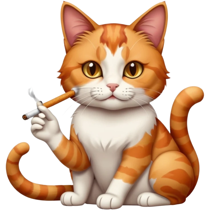 calico cat smoking a cigarette  emoji