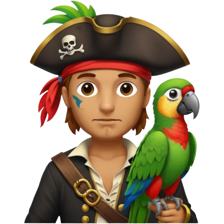 pirate and parrot emoji