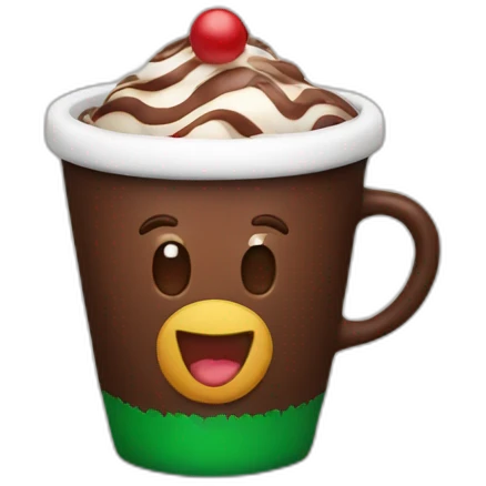 christmas cup with chocolate emoji
