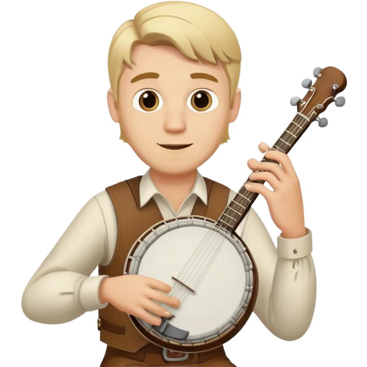 Blonde man playing banjo  emoji