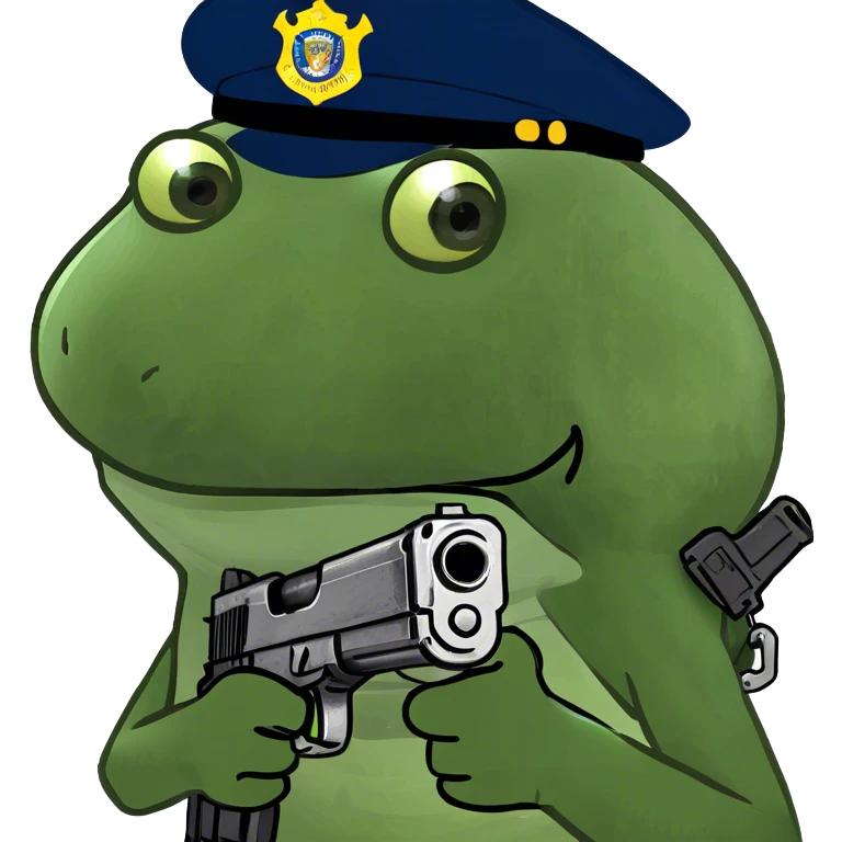 holding a gun, wearing an FBI outfit emoji