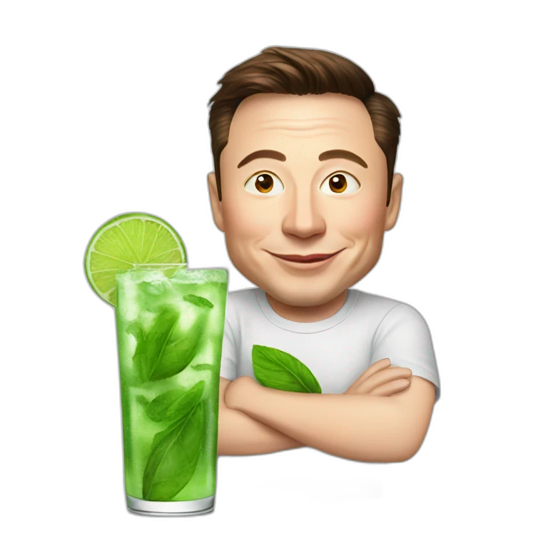 elon musk drink mojito emoji