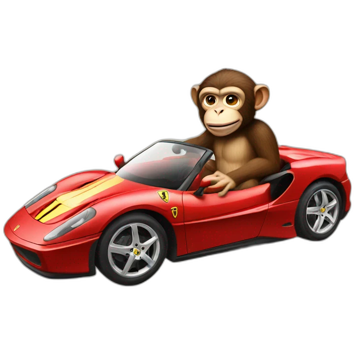 Ferrari driving monkey emoji