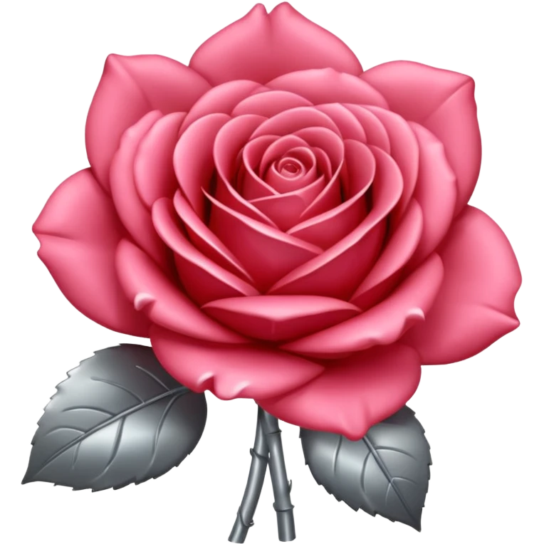 gray metal chrome rose, without green leaves, just flower emoji