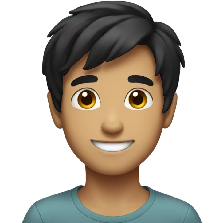 smiling boy with black hair emoji