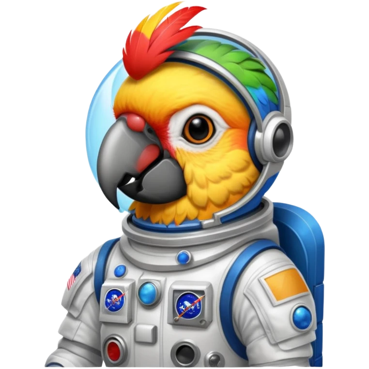 parrot with astronaut suit emoji