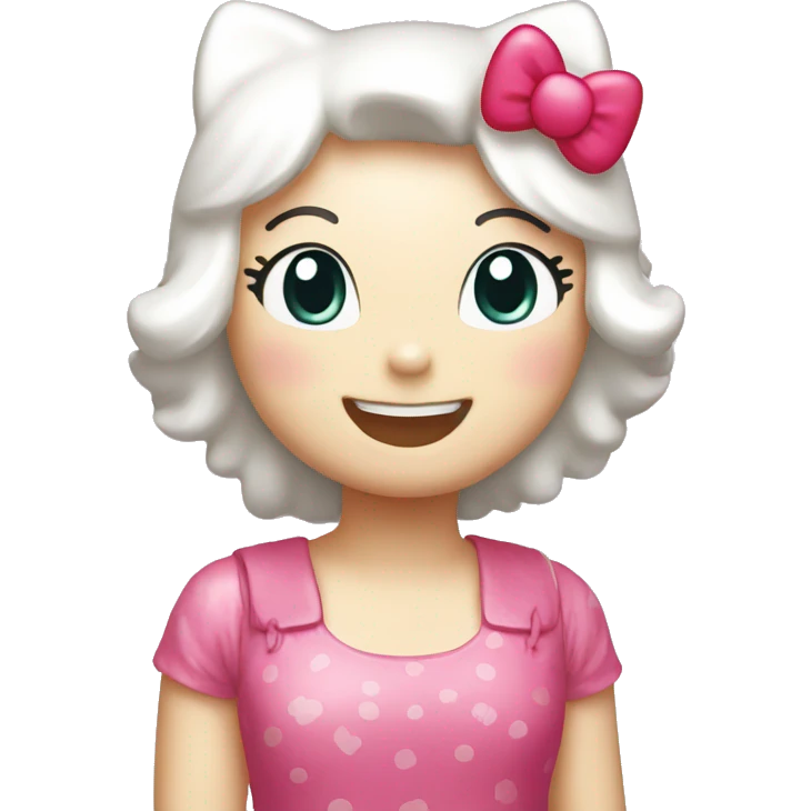 Hello kitty happy emoji