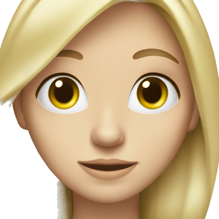 Blonde with long hair, greener eyes, fair skin, doctor, silver earrings emoji