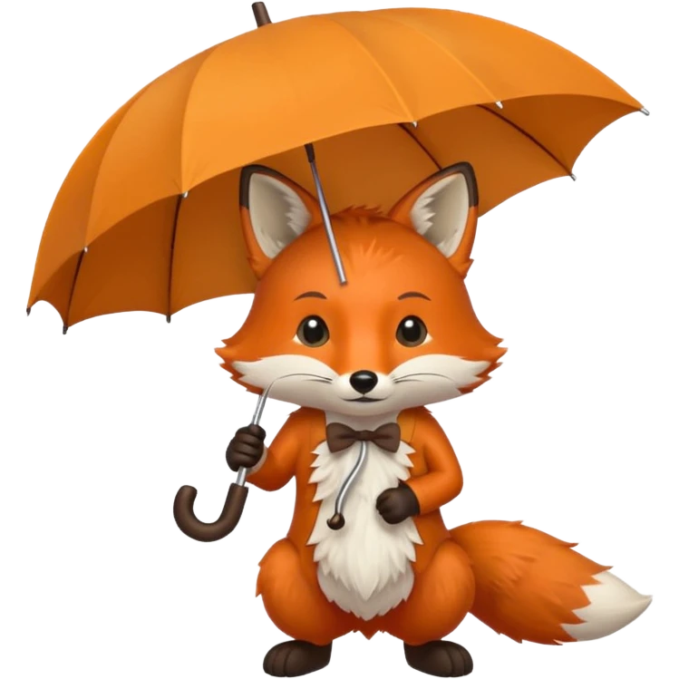 fox holding an umbrella emoji