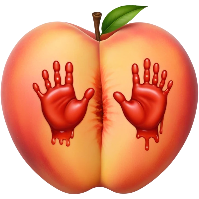 Handprint on peach emoji