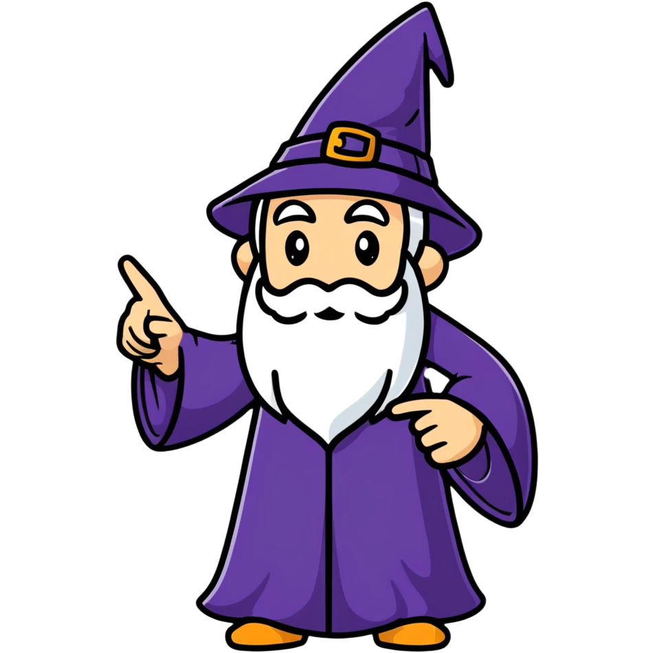 wizard pointing emoji