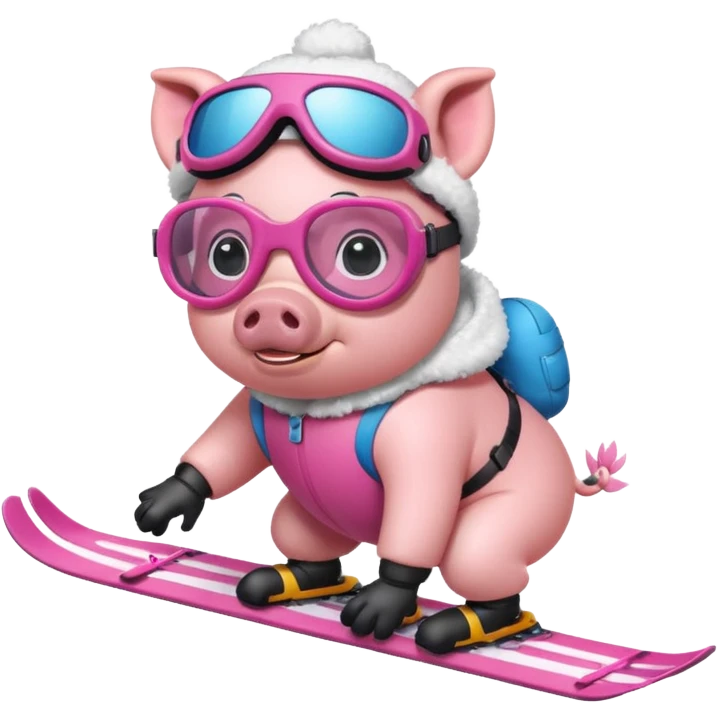 Pig skiing emoji