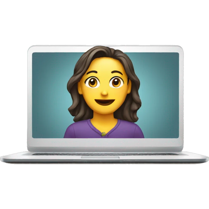 Online course on laptop emoji