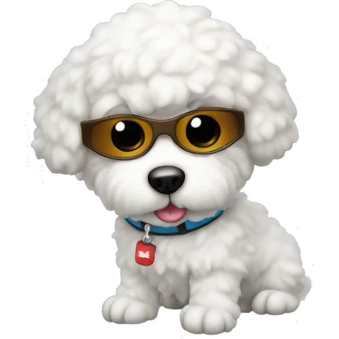 Skiing Bichon-Freeze Puppy emoji
