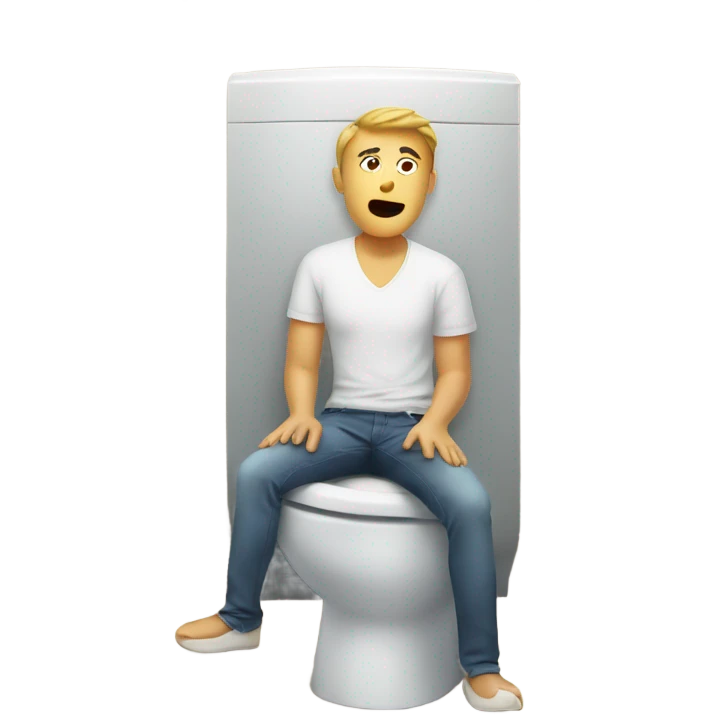 Man inside of toilet emoji