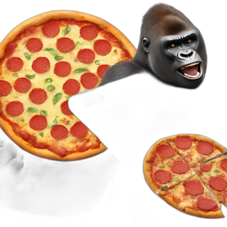 Gorilla and iPhone and pizza emoji