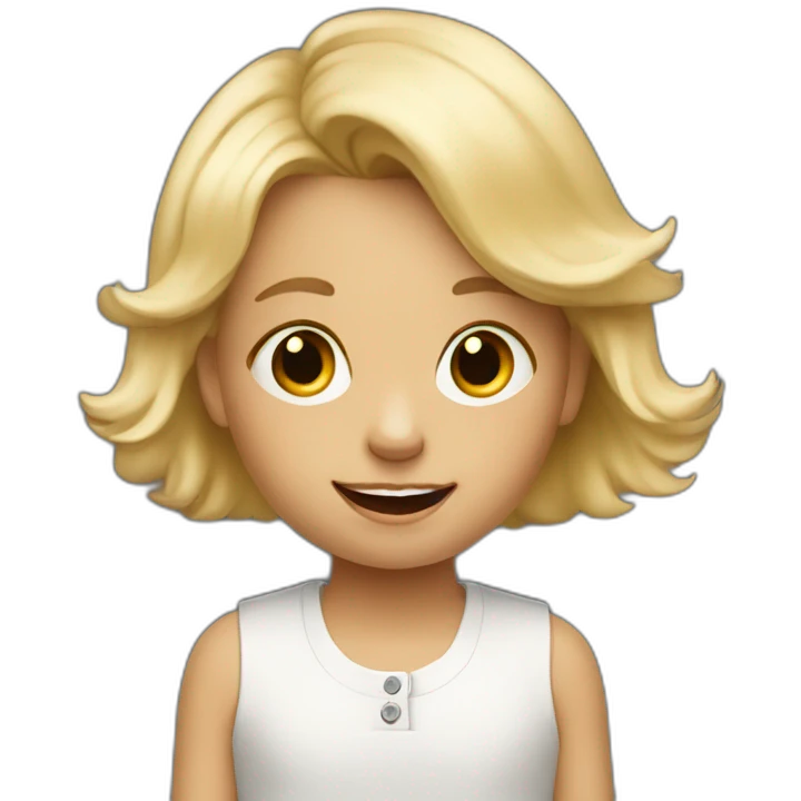 7 year old blonde kid doing a ted talk conference emoji
